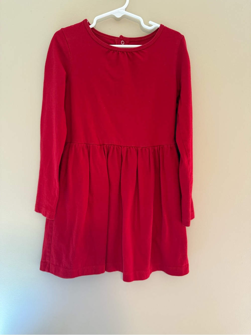 Primary Girls Red Long-Sleeve Knit Dress